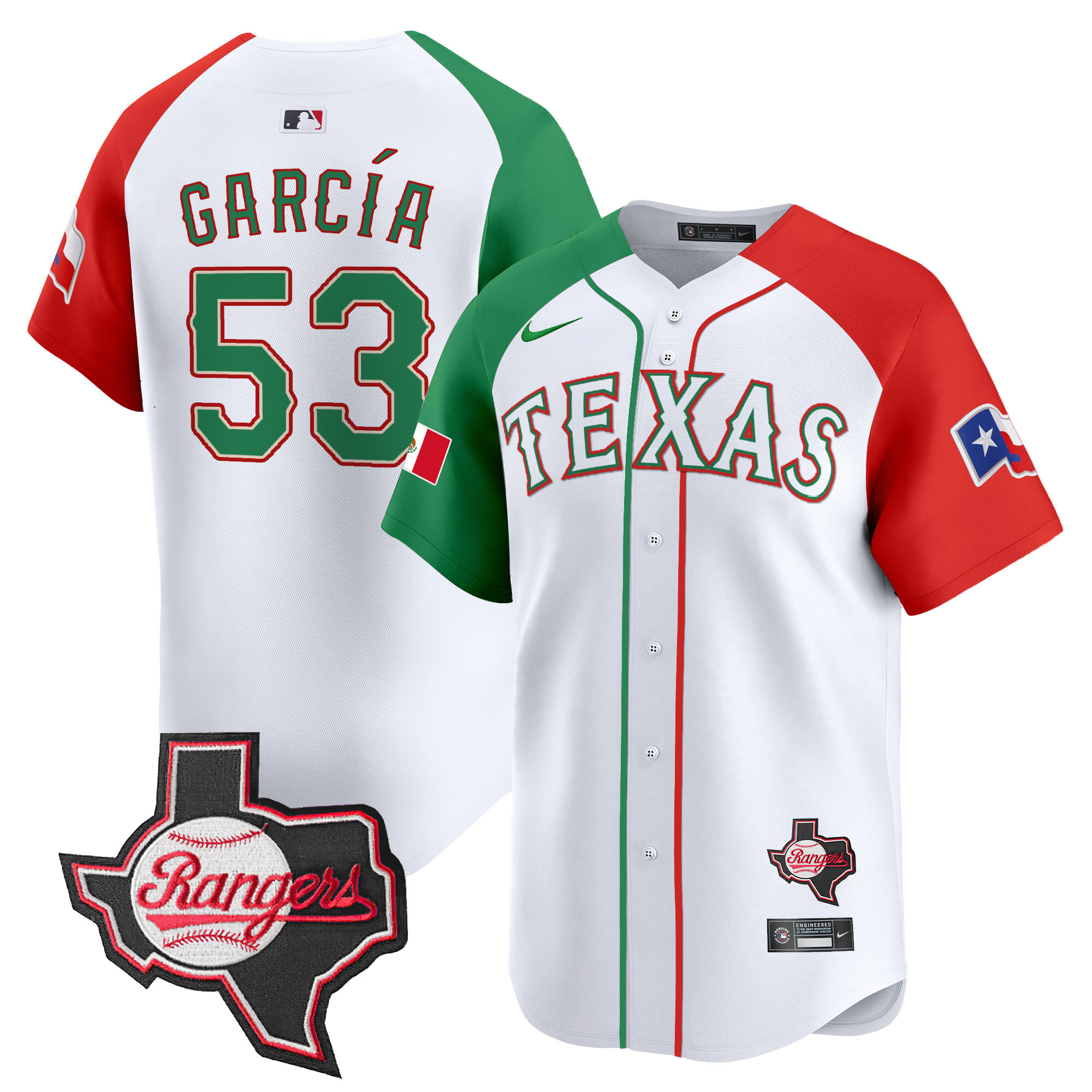 Adolis Garcia Men's Texas Rangers Mexico Texas Patch Vapor Premier Limited Alternate Jersey - All Stitched