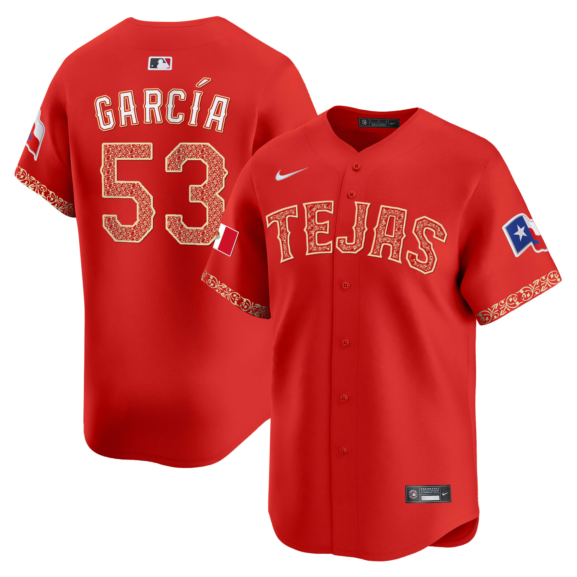 Adolis Garcia Men's Texas Rangers Mexico Vapor Premier Limited Red Jersey - All Stitched