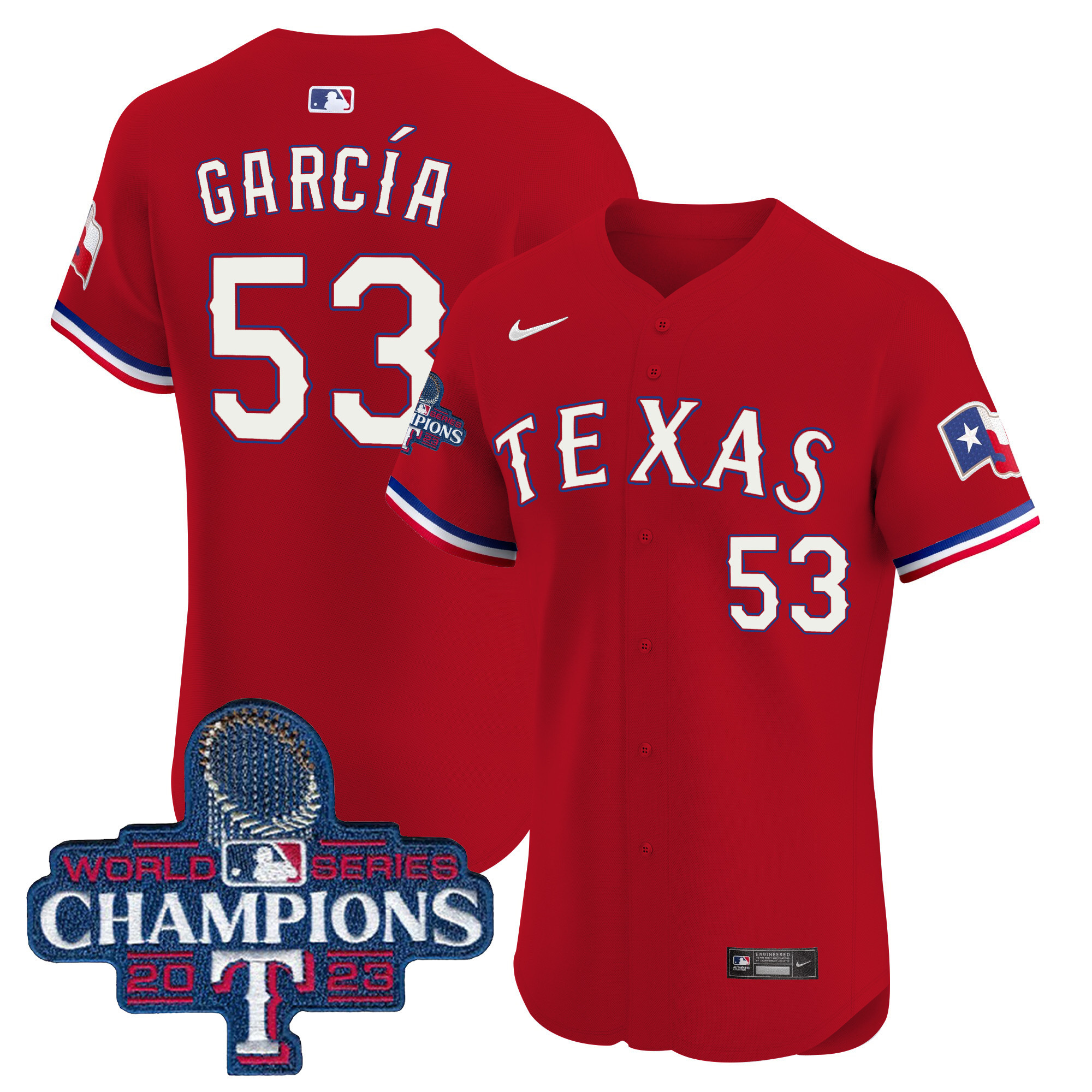 Adolis Garcia Men's Texas Rangers World Series Champions Vapor Premier Elite Red Jersey - All Stitched