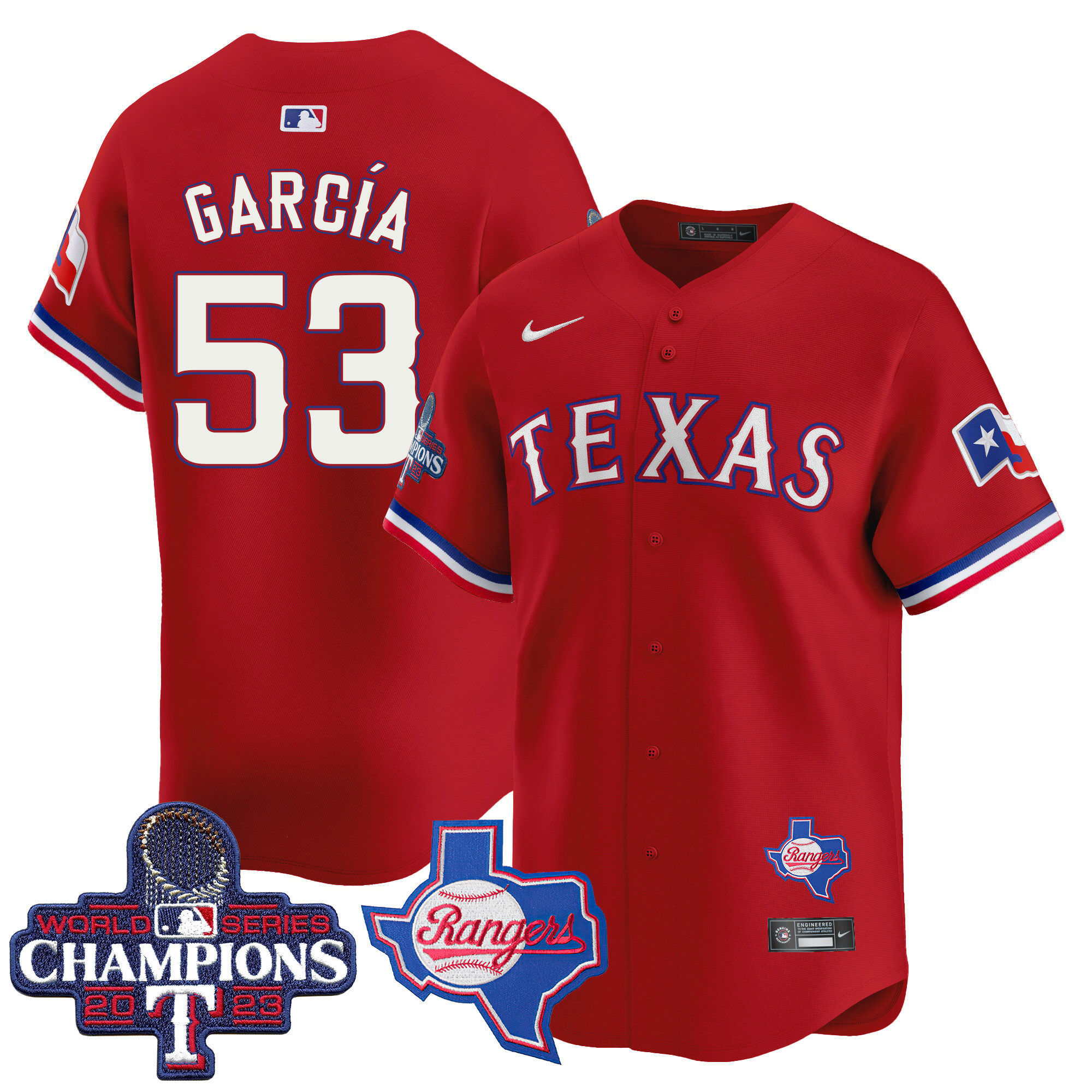 Adolis Garcia Men's Texas Rangers World Series Champions Vapor Premier Limited V2 Red Jersey - All Stitched