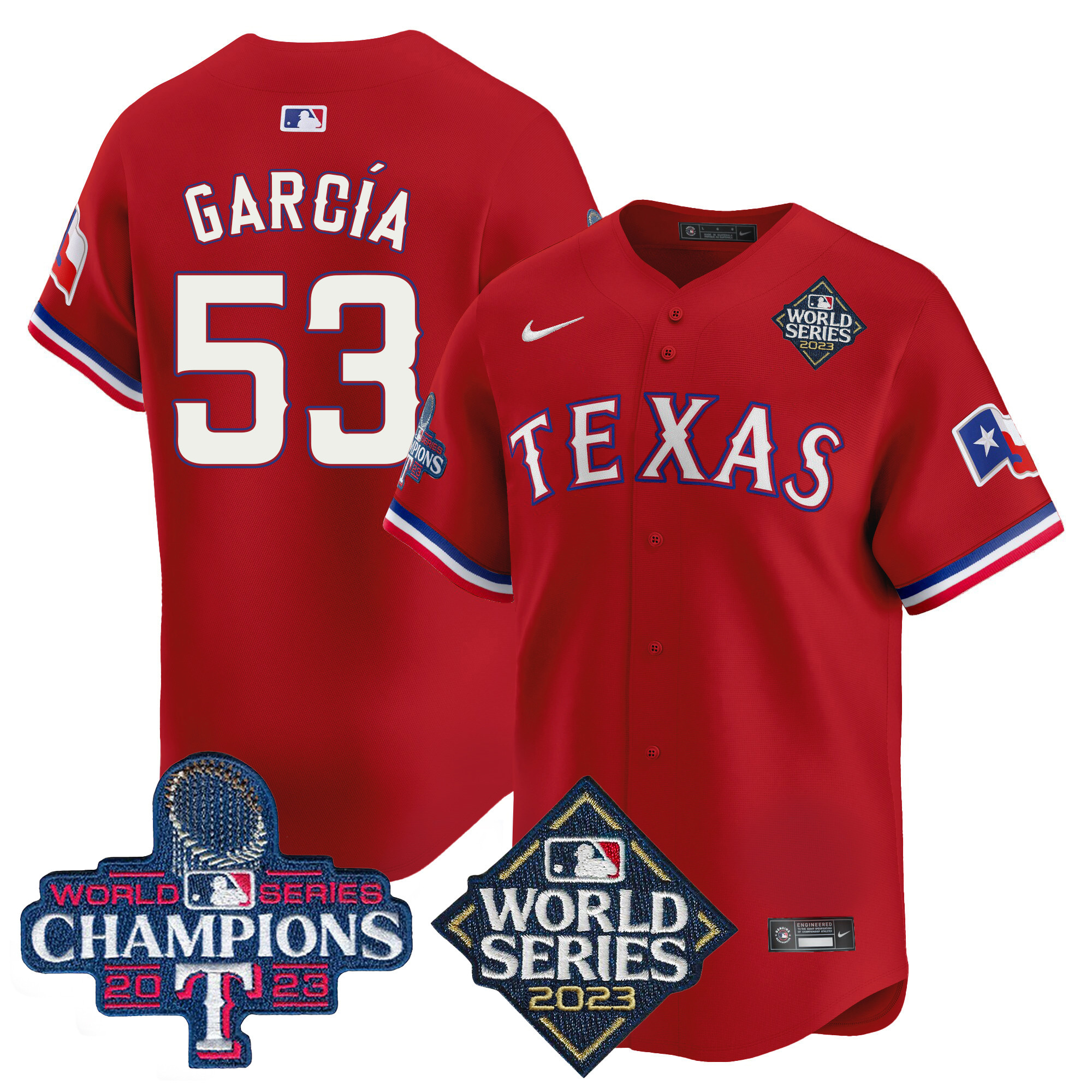 Adolis Garcia Men's Texas Rangers World Series Champions Vapor Premier Limited V4 Red Jersey - All Stitched