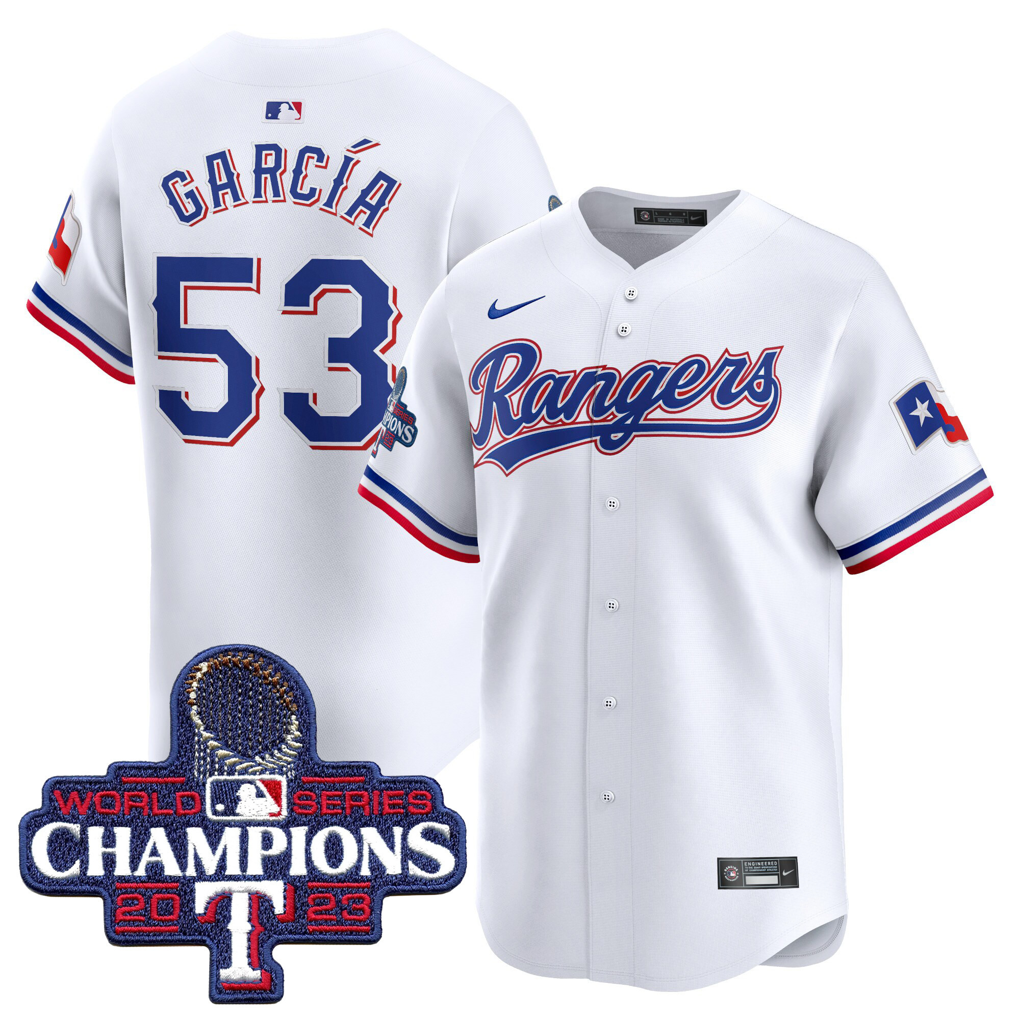 Adolis Garcia Men's Texas Rangers World Series Champions Vapor Premier Limited White Jersey - All Stitched