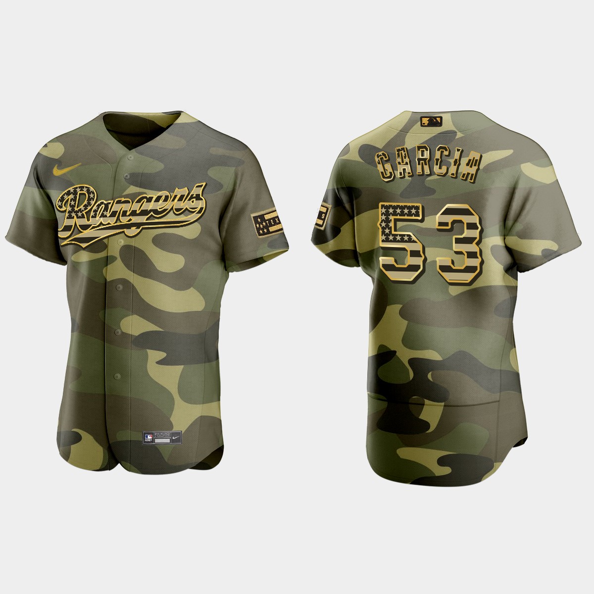 Adolis Garcia Texas Rangers 2022 Armed Forces Day Jersey – Camo