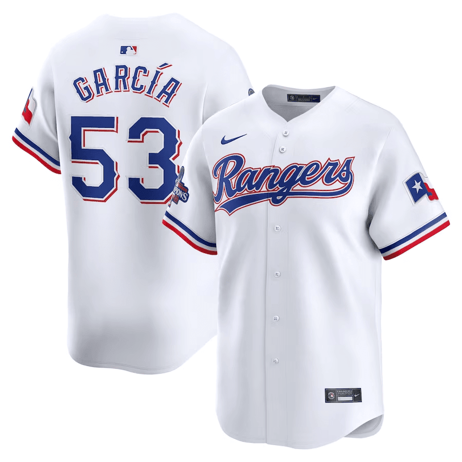Adolis Garcia Texas Rangers Home 2023 World Series Champions Limited - White Jersey - All Stitched