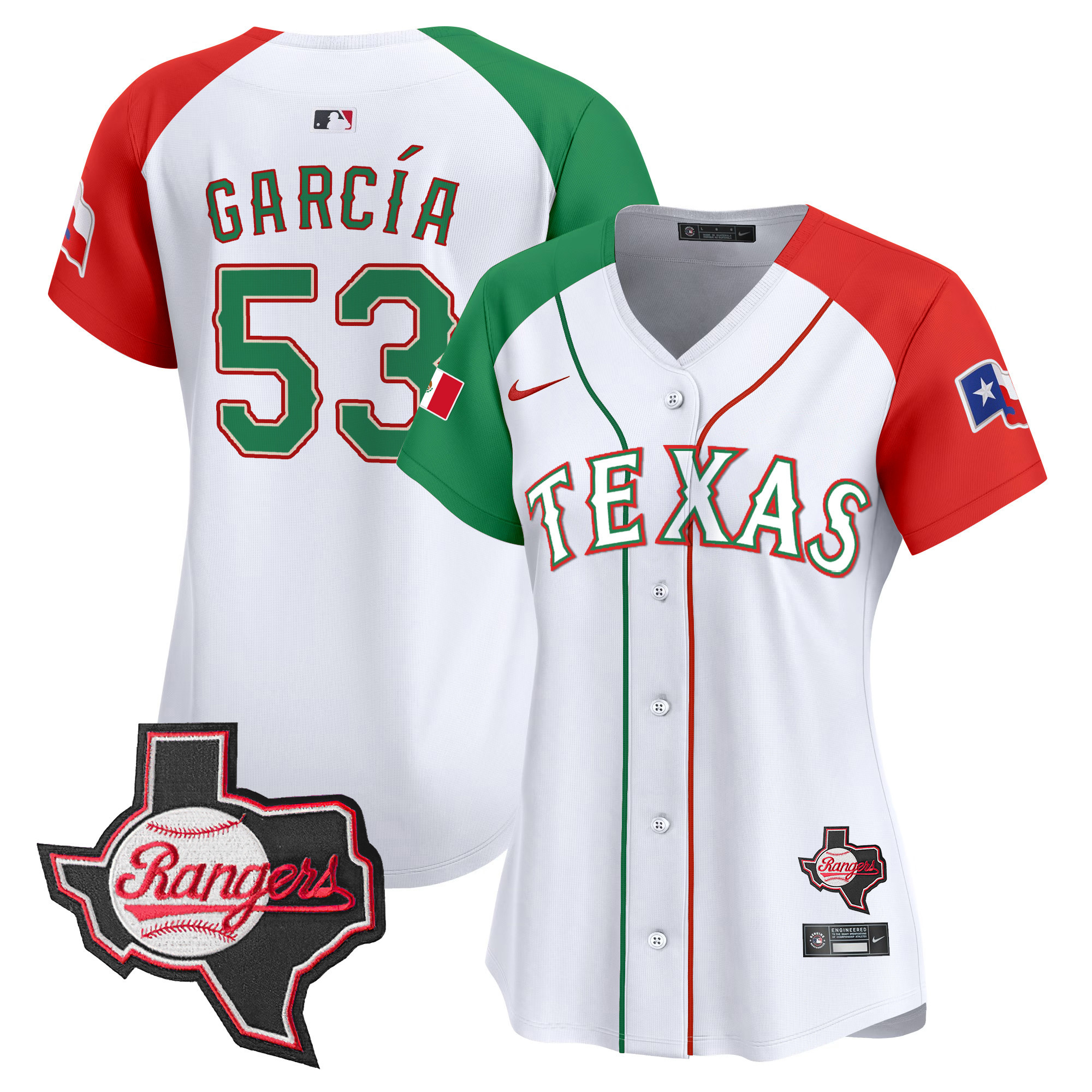 Adolis Garcia Women's Texas Rangers Mexico Texas Patch Vapor Premier Limited Alternate Jersey - All Stitched