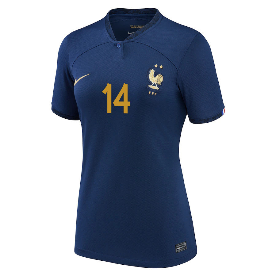 Adrien Rabiot 14 France National Team 2022-23 Qatar World Cup – Home Women Soccer Jersey, Midnight Navy