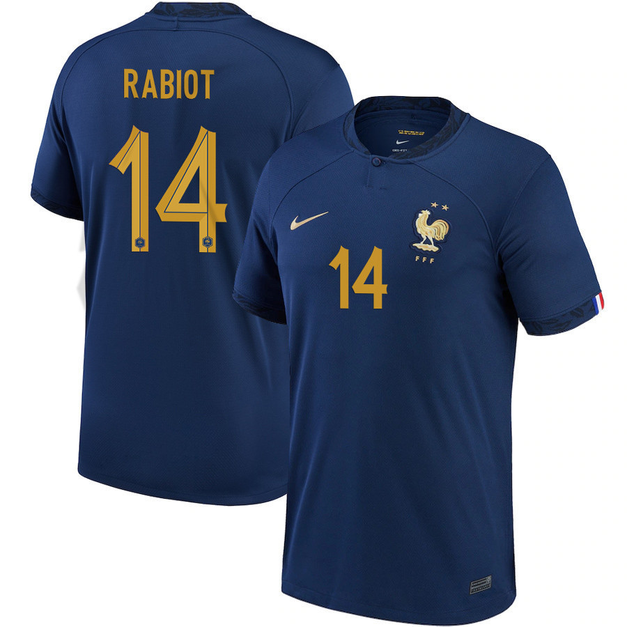 Adrien Rabiot 14 France National Team 2022-23 Qatar World Cup Home Soccer Jersey- Midnight Navy