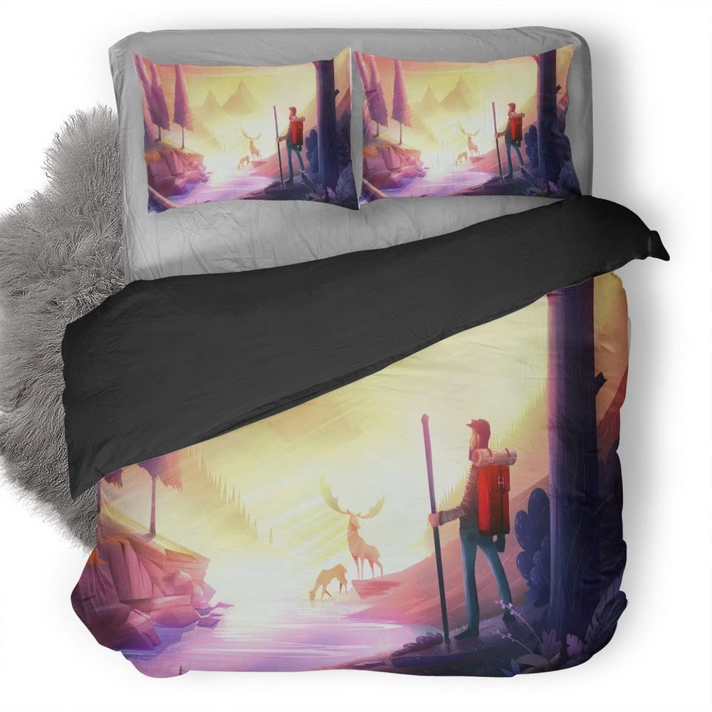 Adventure Minimalism 3D Customized Duvet Cover Bedding Set