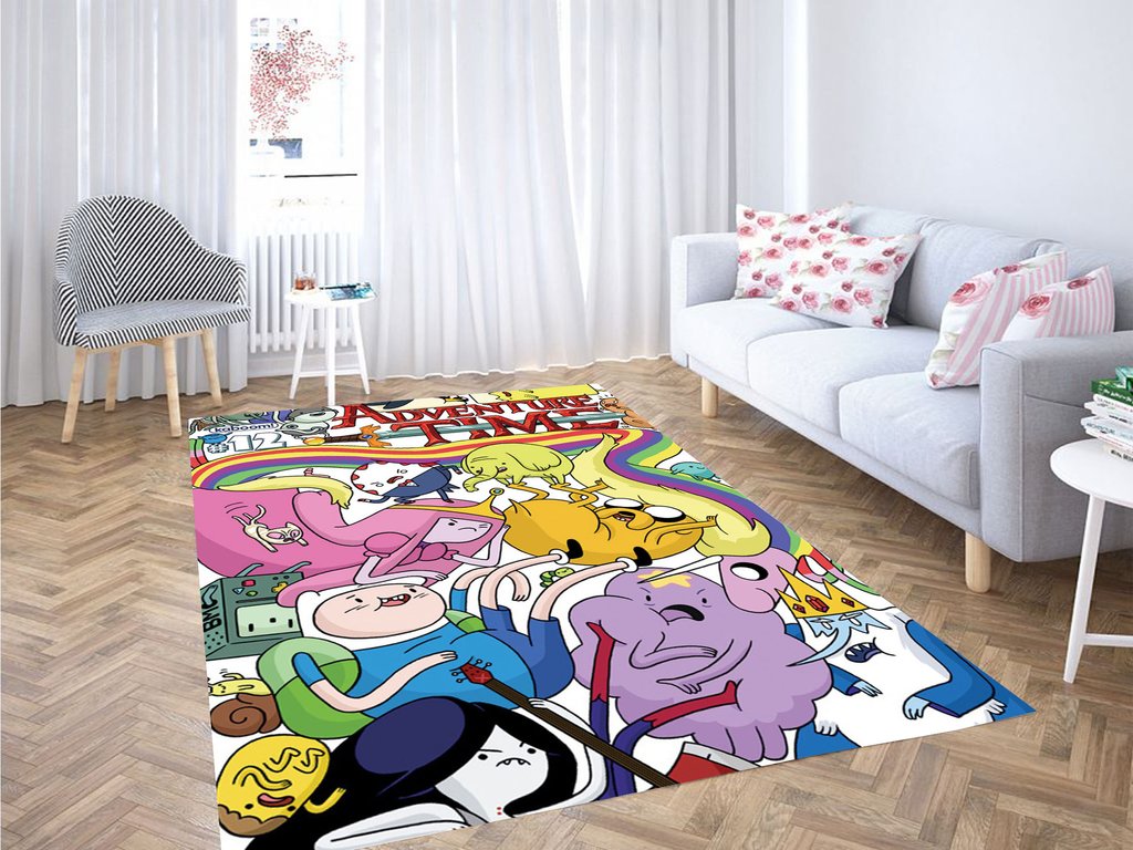 Adventure Time All Character Living Room Modern Carpet Rectangle Rug