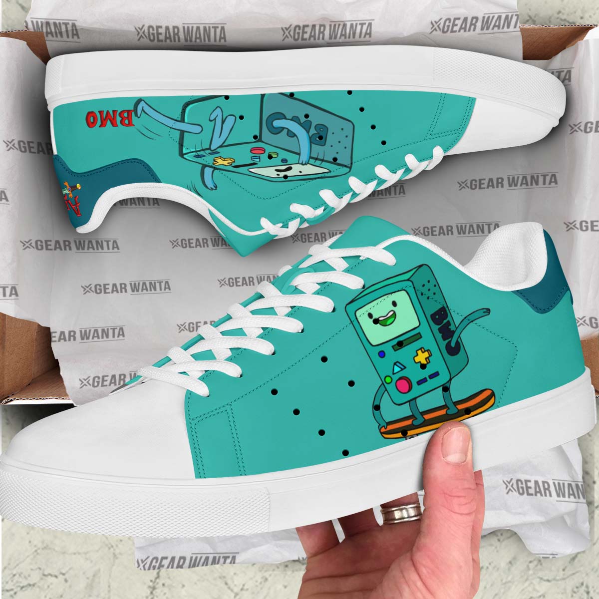 Adventure Time Bmo Skate Shoes Custom For Fans