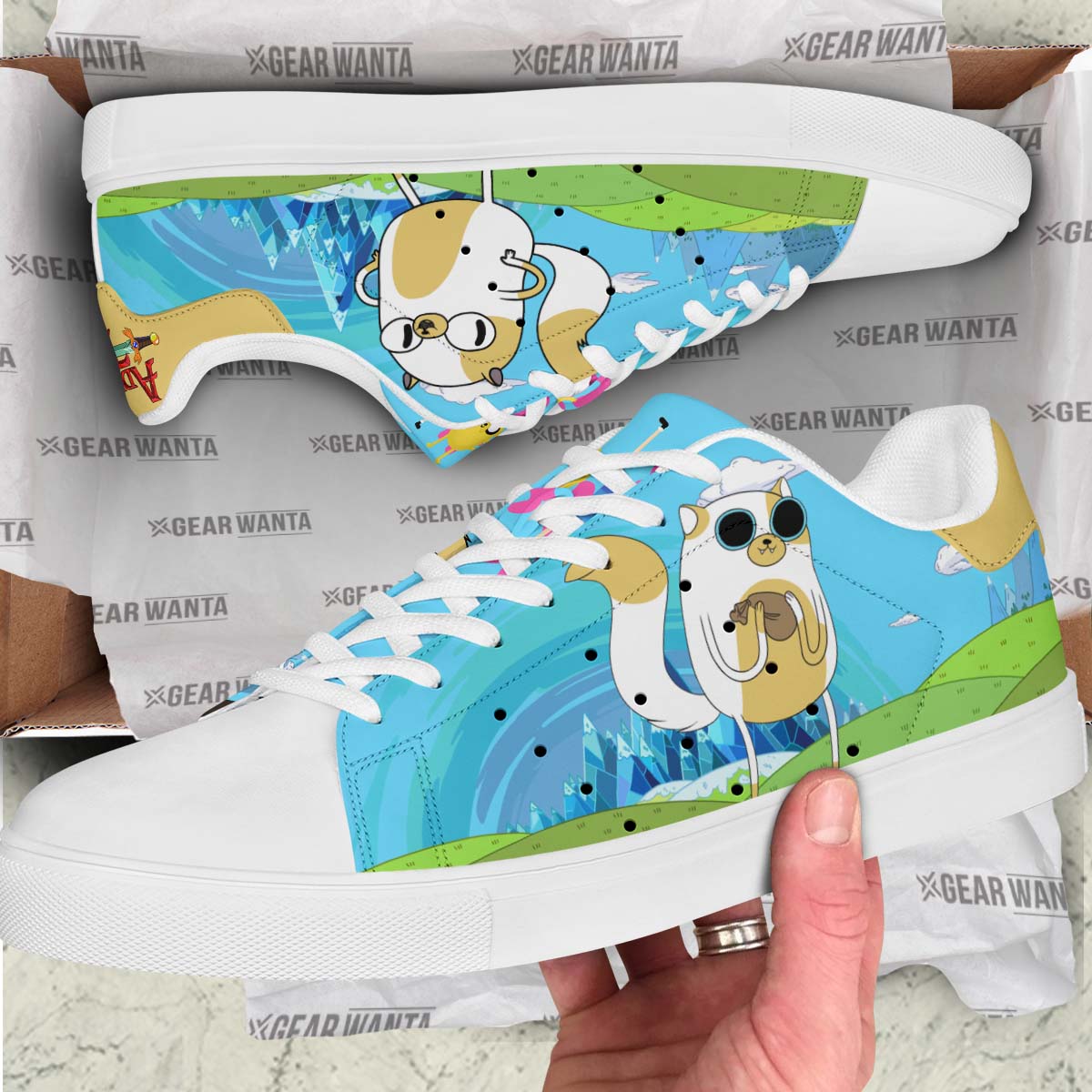 Adventure Time Cake Land of Ooo Skate Shoes Custom