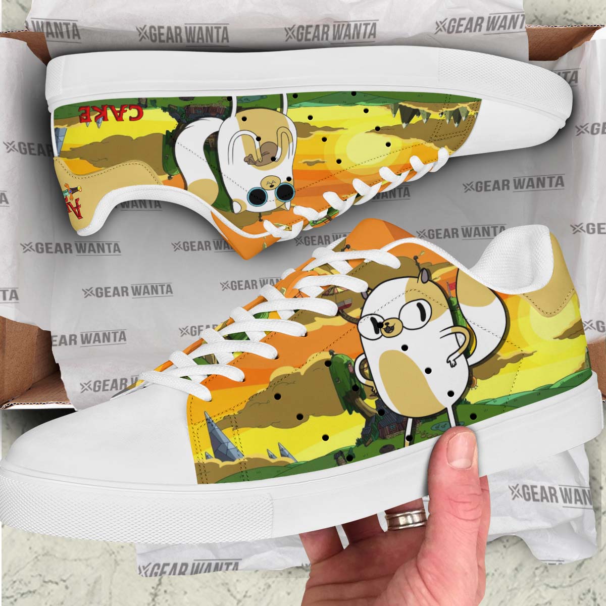 Adventure Time Cake Skate Shoes Custom For Fans
