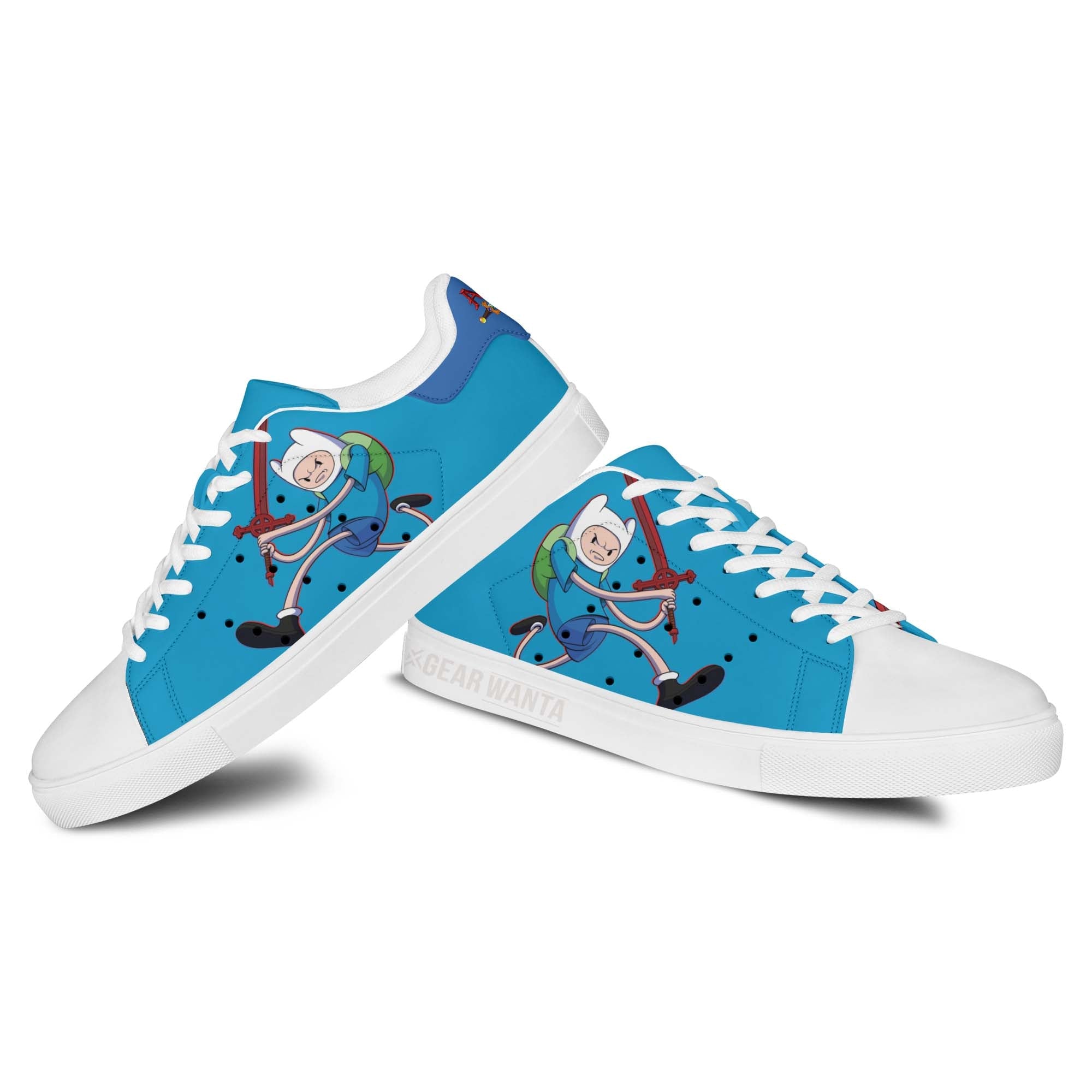 Adventure Time Finn The Human Skate Shoes Custom For Fans