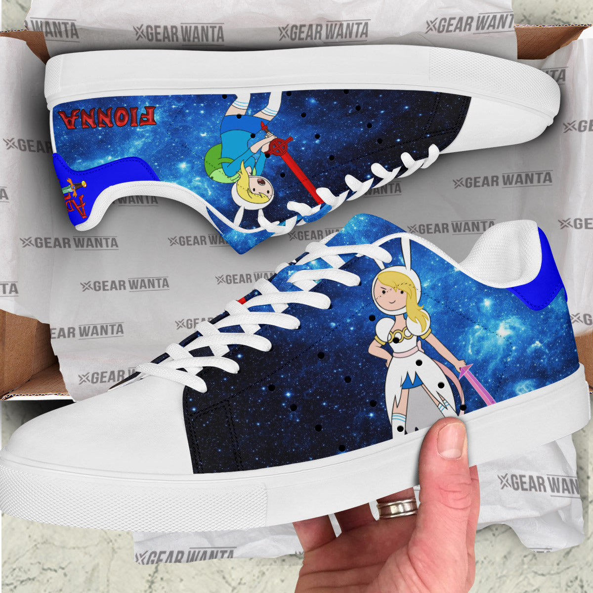 Adventure Time Fionna Galaxy Skate Shoes Custom