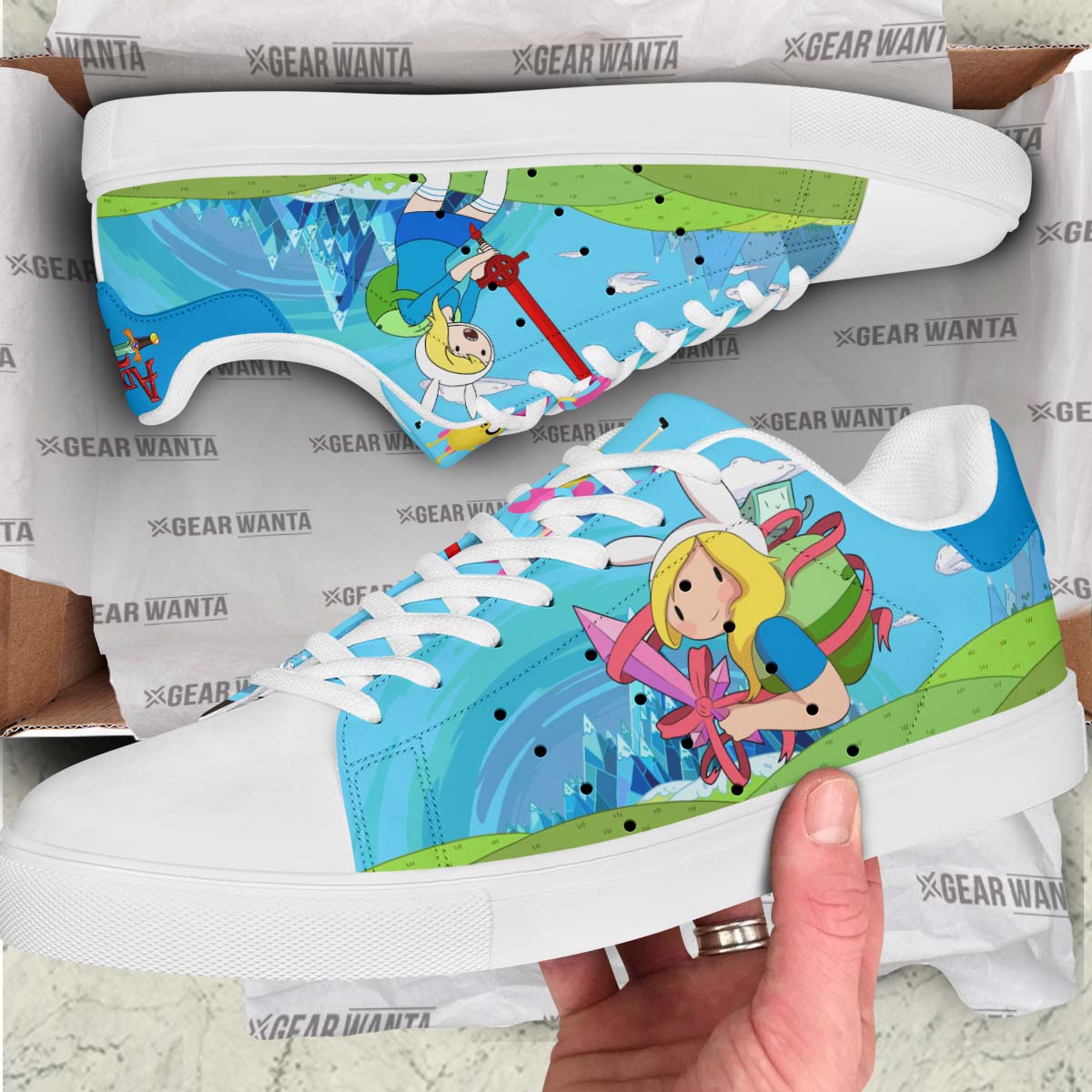 Adventure Time Fionna Land of Ooo Skate Shoes Custom