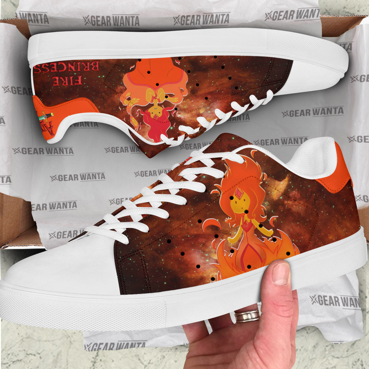 Adventure Time Fire Princess Galaxy Skate Shoes Custom