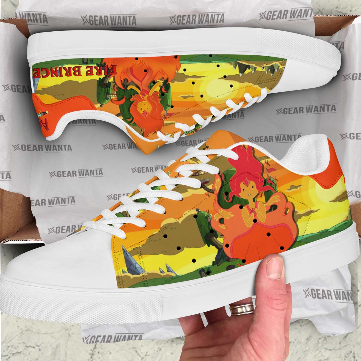 Adventure Time Fire Princess Skate Shoes Custom For Fans
