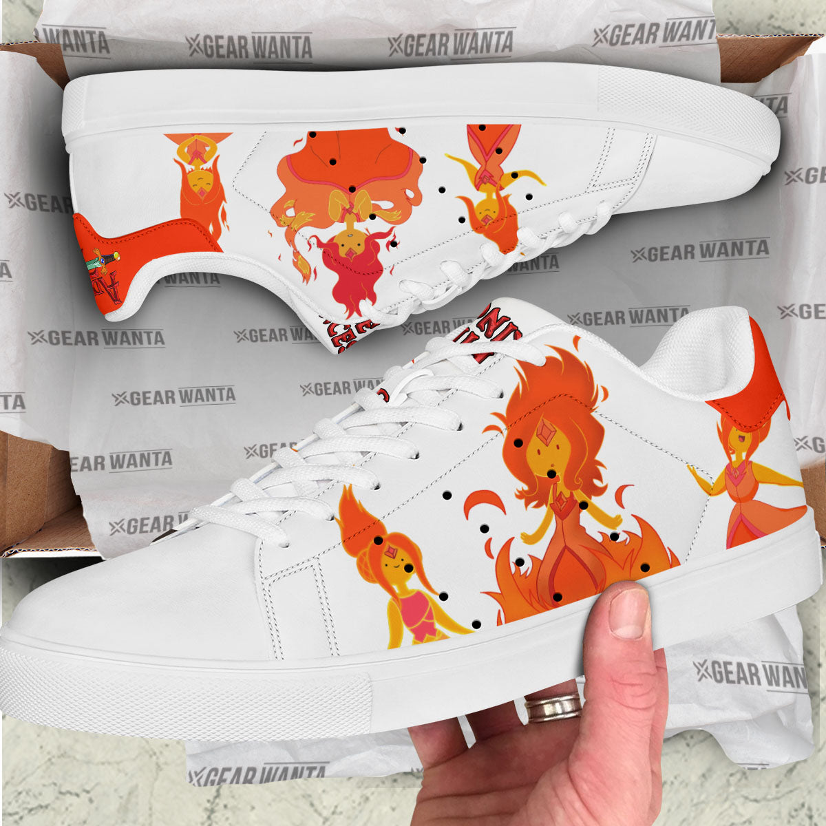 Adventure Time Fire Princess Skate Shoes Custom