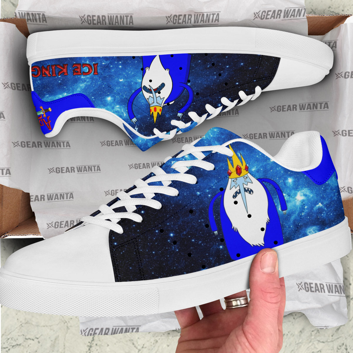Adventure Time Ice King Galaxy Skate Shoes Custom