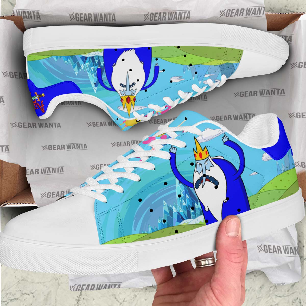 Adventure Time Ice King Land of Ooo Skate Shoes Custom