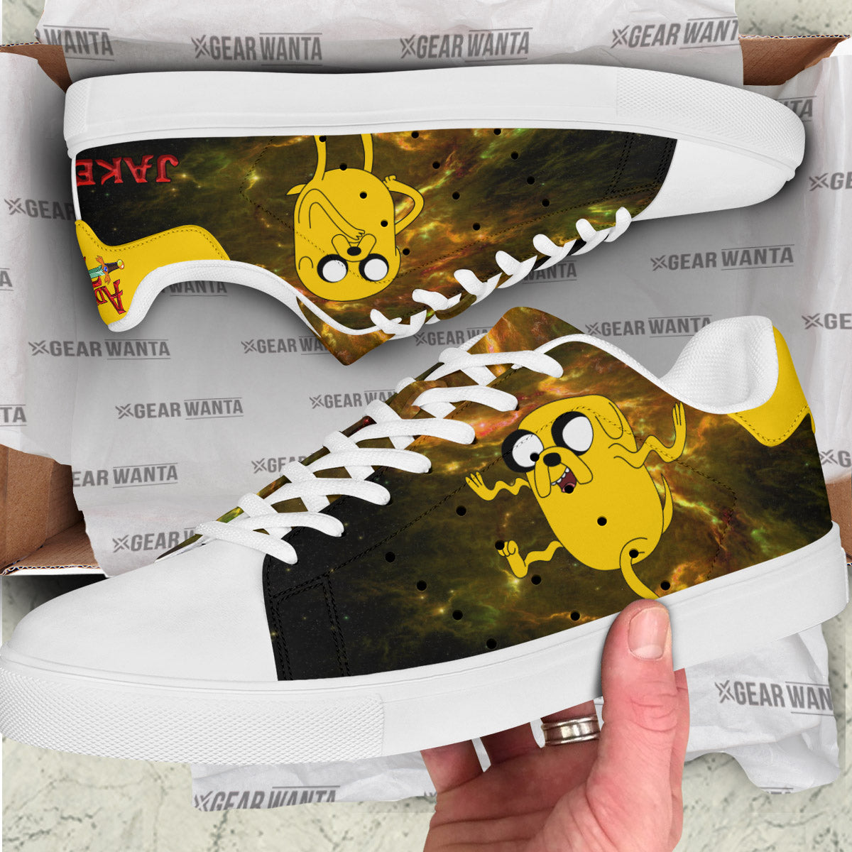 Adventure Time Jake The Dog Skate Shoes Custom Galaxy Style
