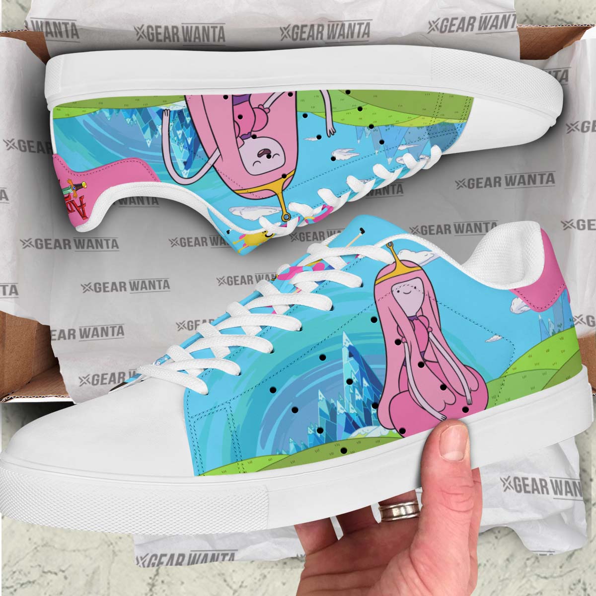 Adventure Time Princess Bubblegum Land of Ooo Skate Shoes Custom