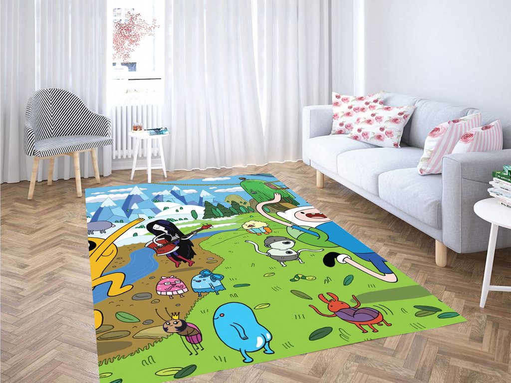 Adventure Time World Living Room Modern Carpet Rectangle Rug