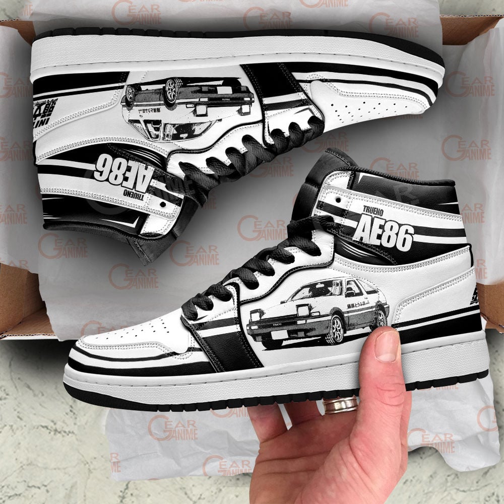 AE86 Trueno JD1s Sneakers Initial D Anime Shoes, Air Jordan Hightop