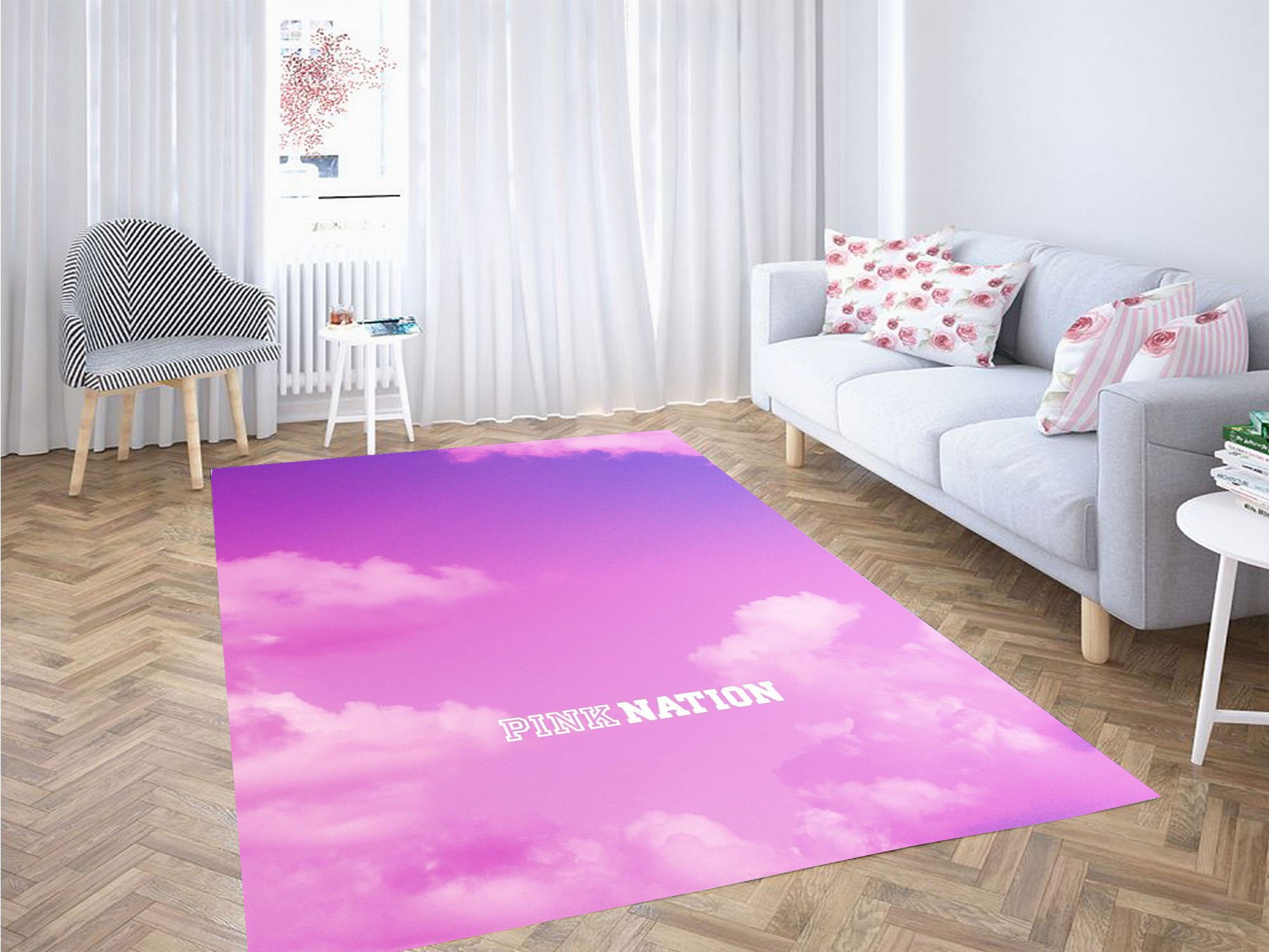 Aesthetic Cloud Pink Nation Carpet Rectangle Rug
