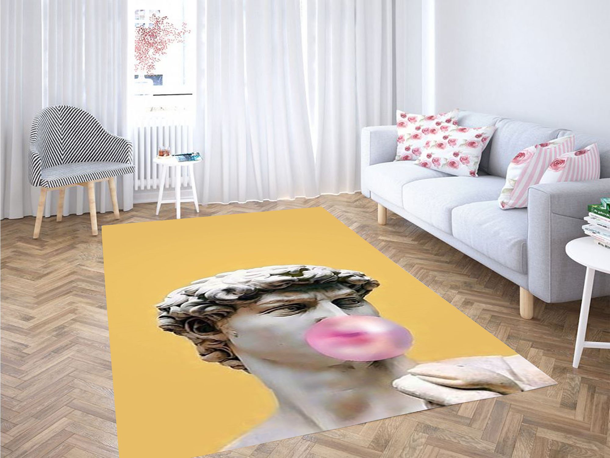 Aesthetic Statue Wallpaper Carpet Rectangle Rug