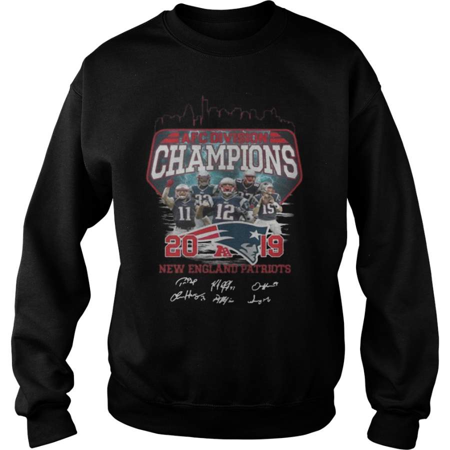 Afc Division Champions 2019 New England Patriots Signature – Sweatshirt