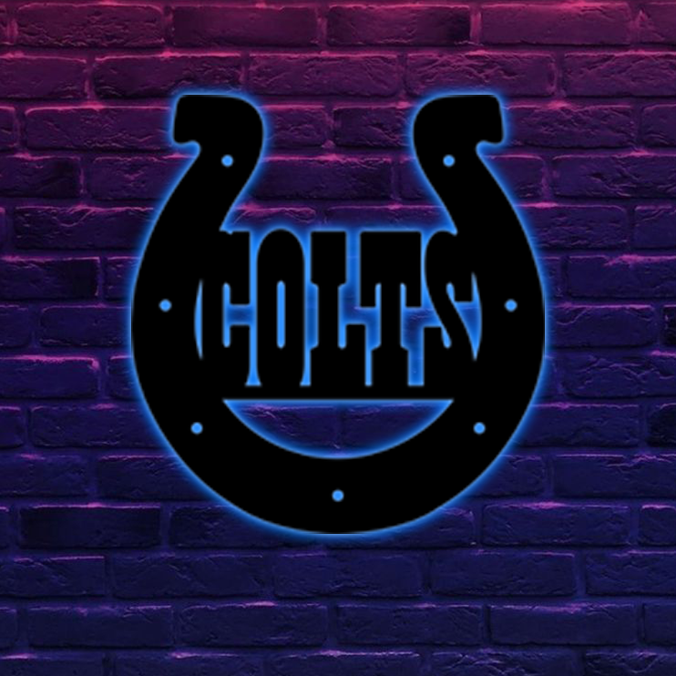 AFC Indianapolis Colts Logo RGB Led Lights Metal Wall Art
