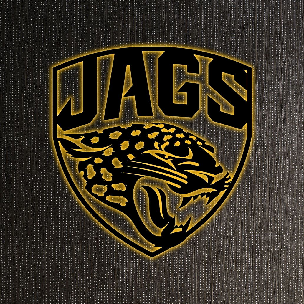 AFC Jacksonville Jaguars Logo RGB Led Lights Metal Wall Art