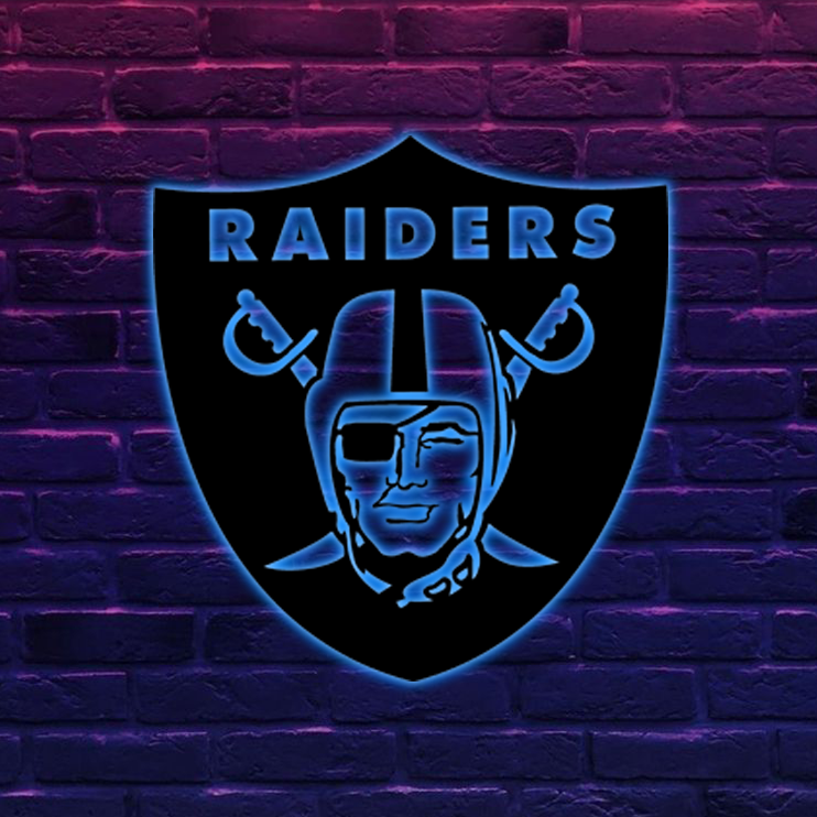 AFC Las Vegas Raiders Logo RGB Led Lights Metal Wall Art