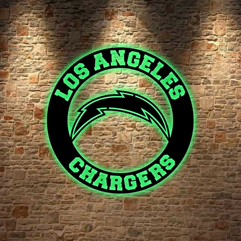 AFC Los Angeles Chargers Logo RGB Led Lights Metal Wall Art