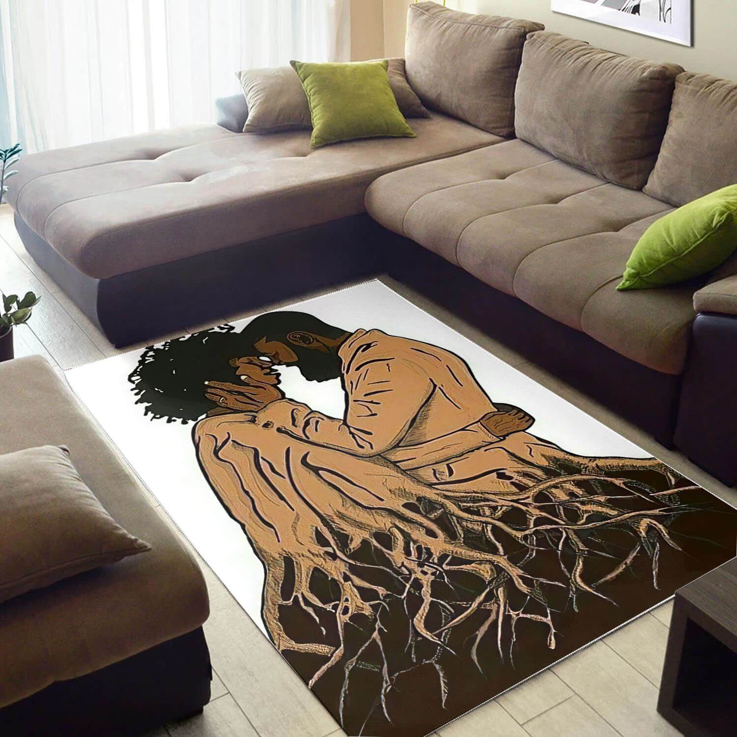 African American Beautiful Black Girl Magic Carpet Design Afrocentric Home Rectangle Rug