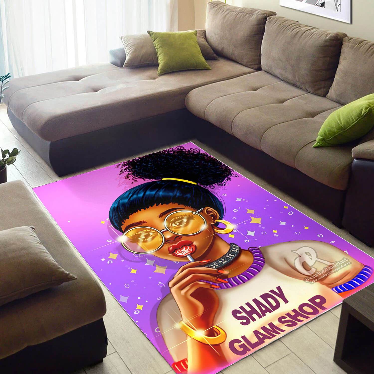 African American Beautiful Black Woman Art Themed Decorating Ideas Rectangle Rug