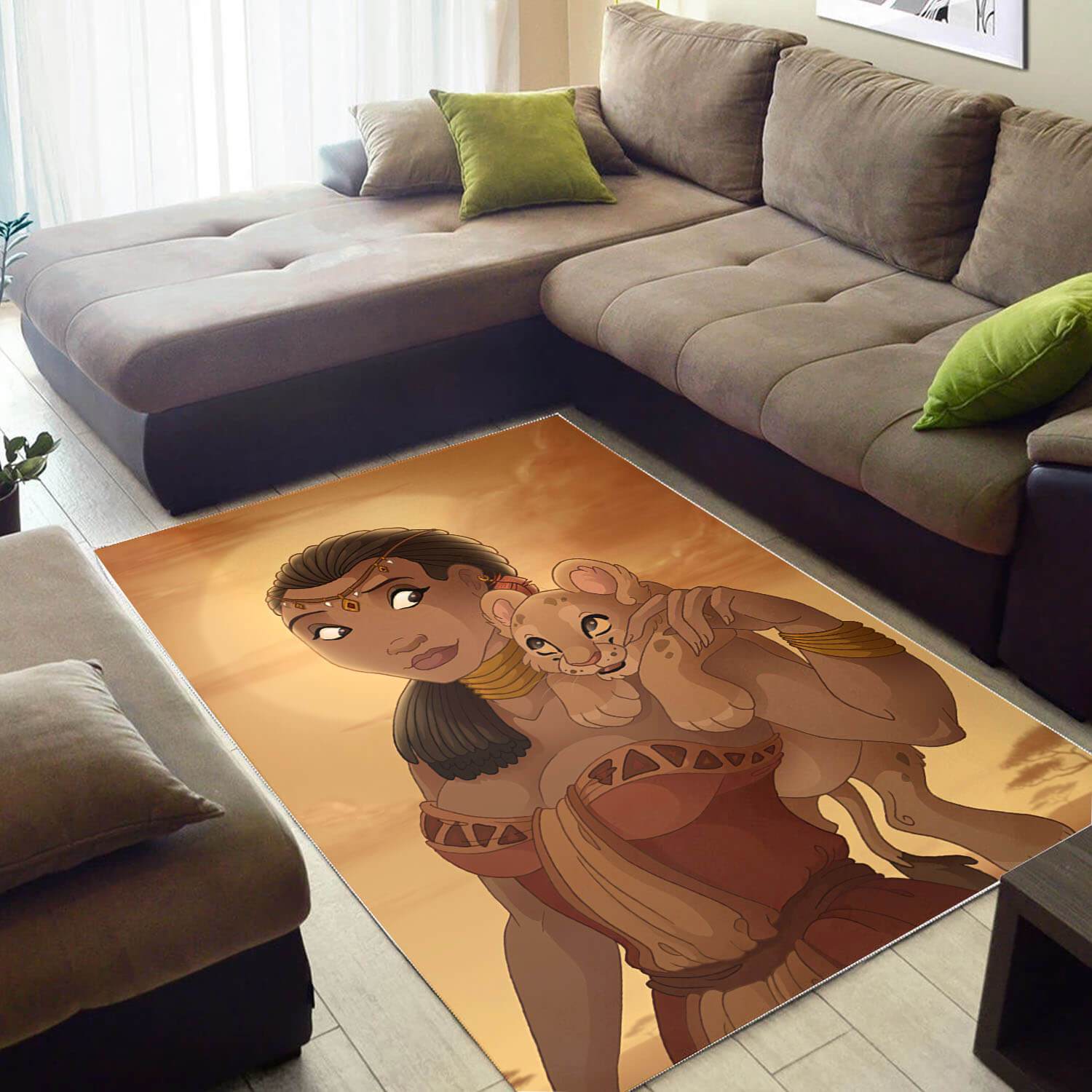African American Beautiful Black Woman Carpet Themed Living Room Rectangle Rug