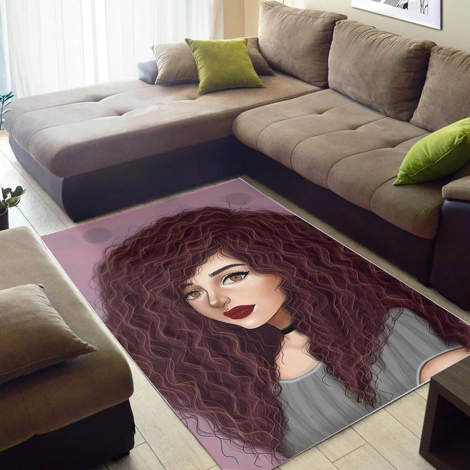 African American Beautiful Melanin Afro Girl Art Afrocentric Decorating Ideas Rectangle Rug