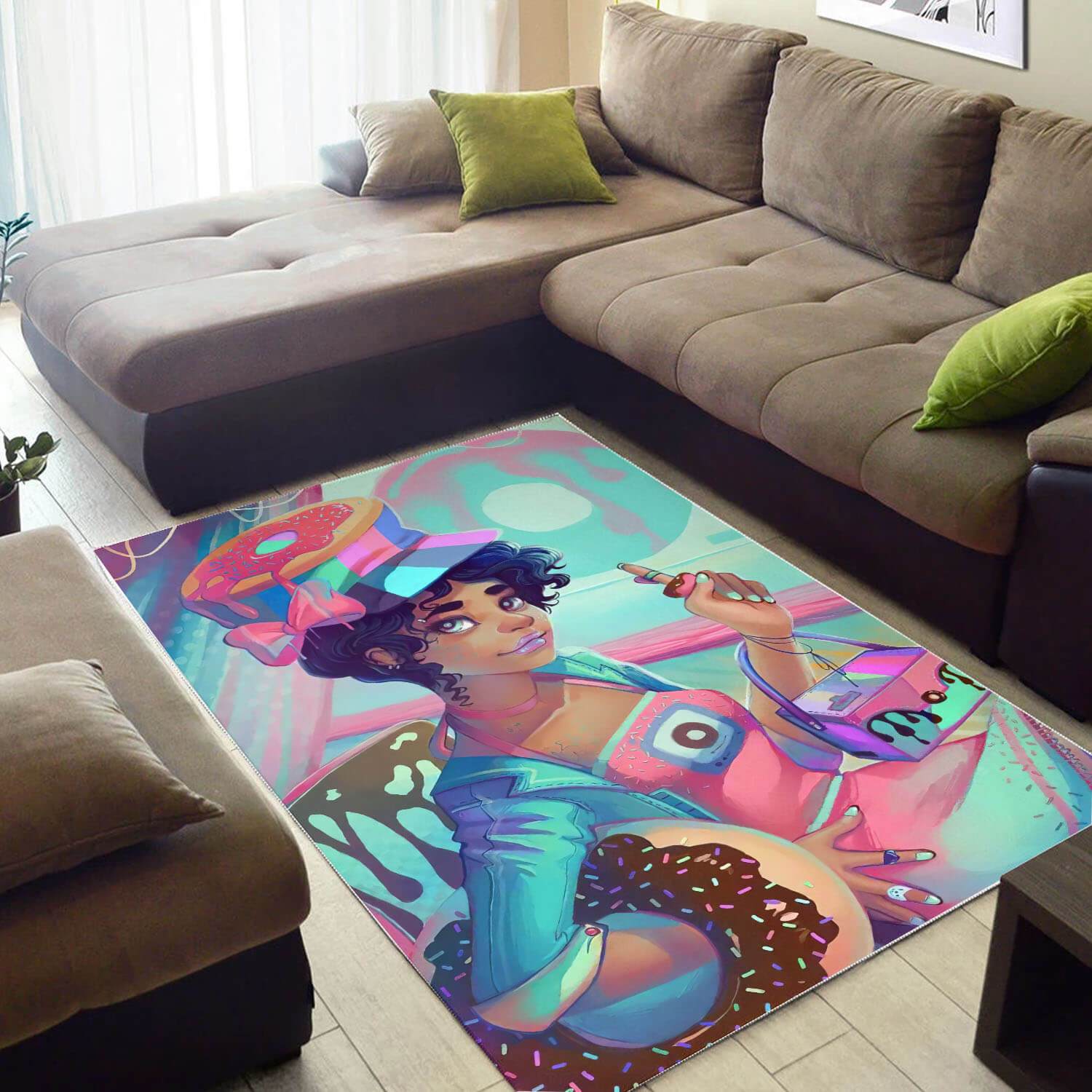 African American Beautiful Melanin Black Girl Print Floor Themed Rooms Ideas Rectangle Rug