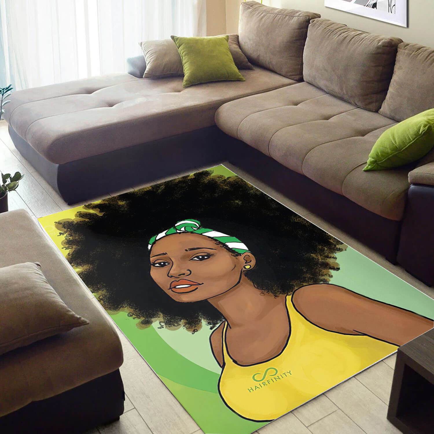 African American Beautiful Melanin Woman Design Floor Afrocentric Home Rectangle Rug