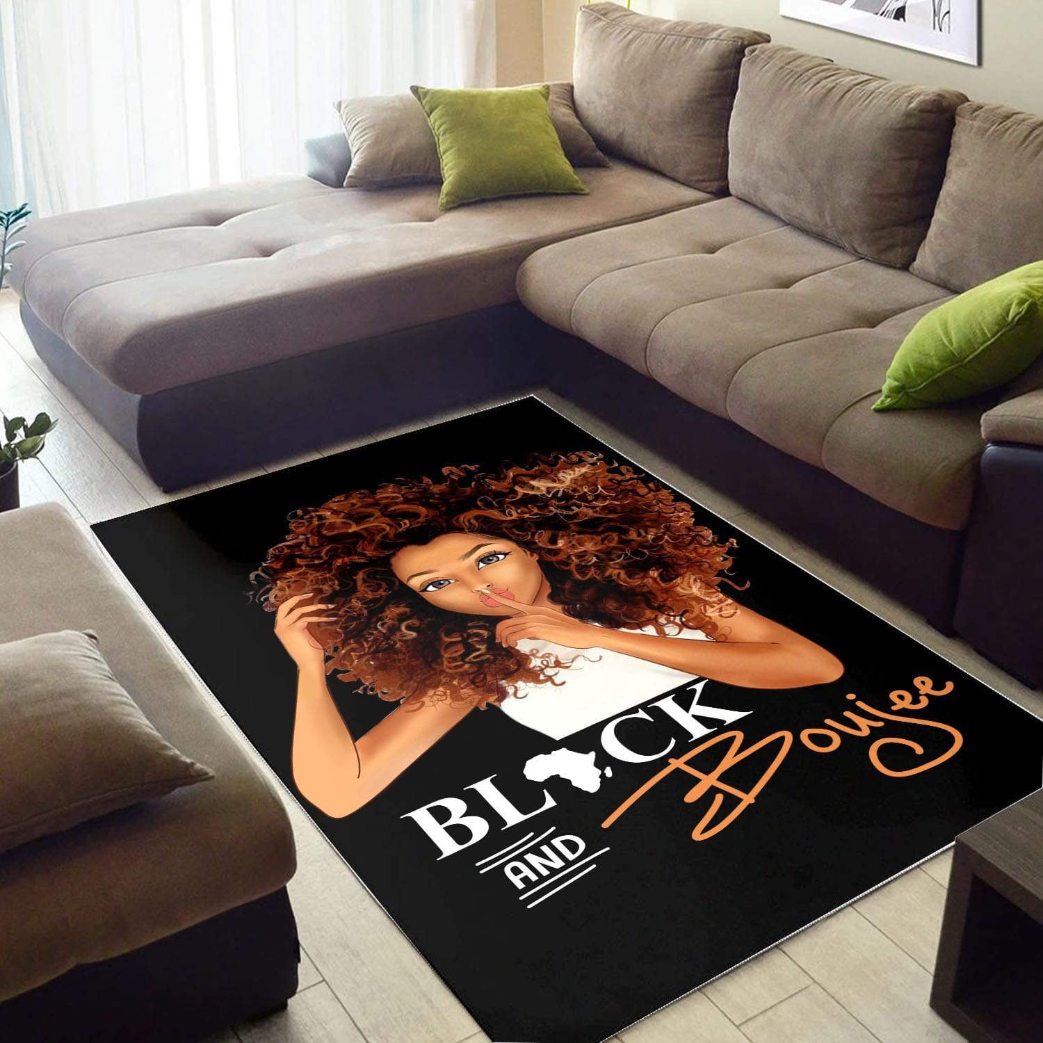 African American Black And Boujee Rectangle Rug