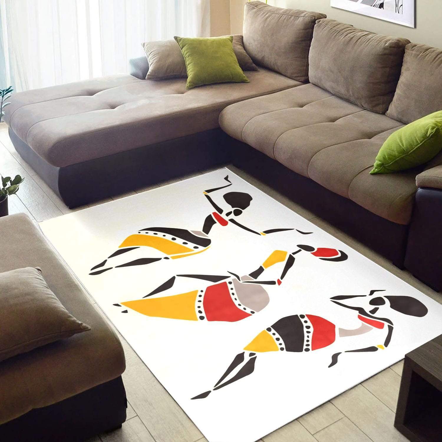 African American Dancer Women White Rectangle Rug