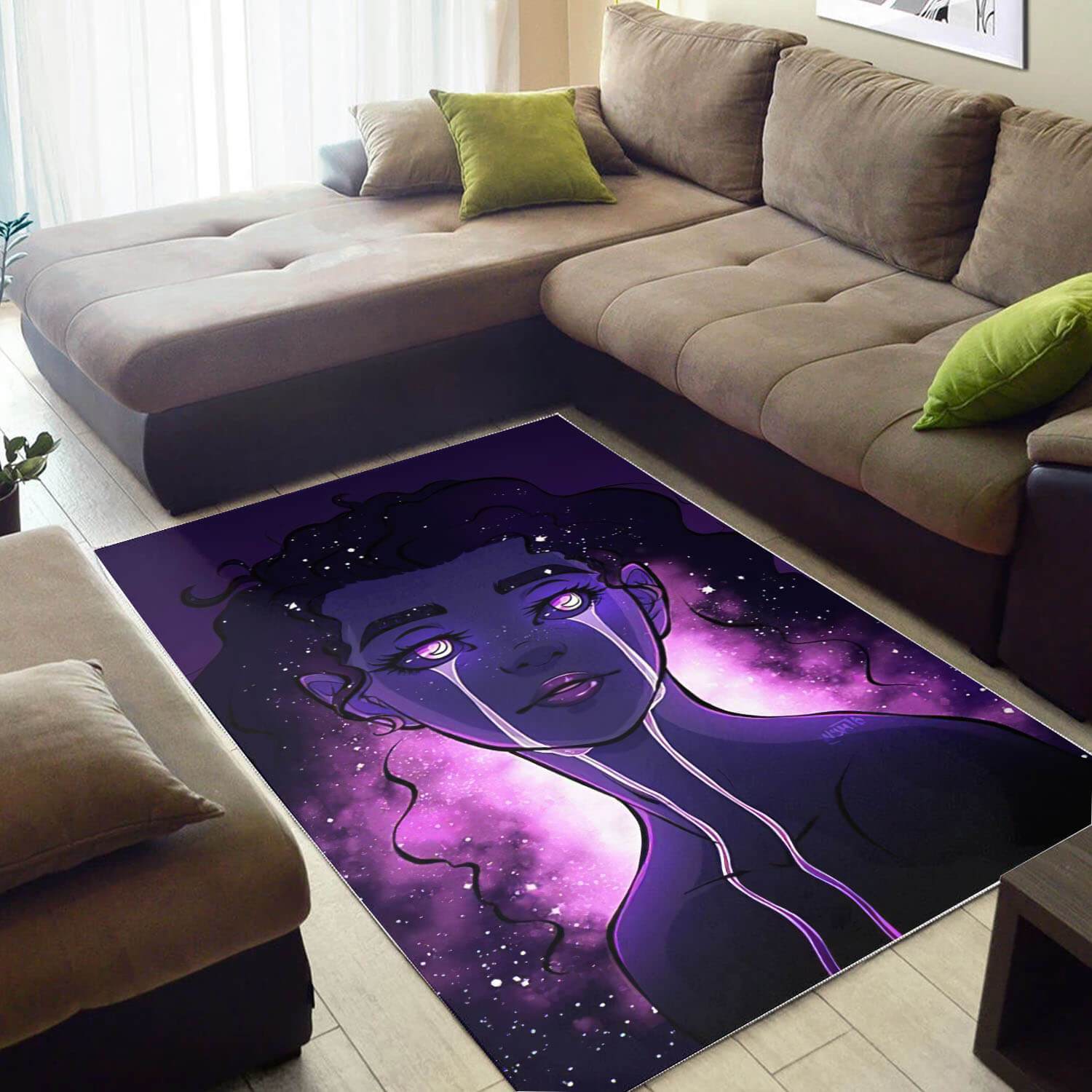 African American Pretty Afro Girl Print Floor Themed Rooms Ideas Rectangle Rug