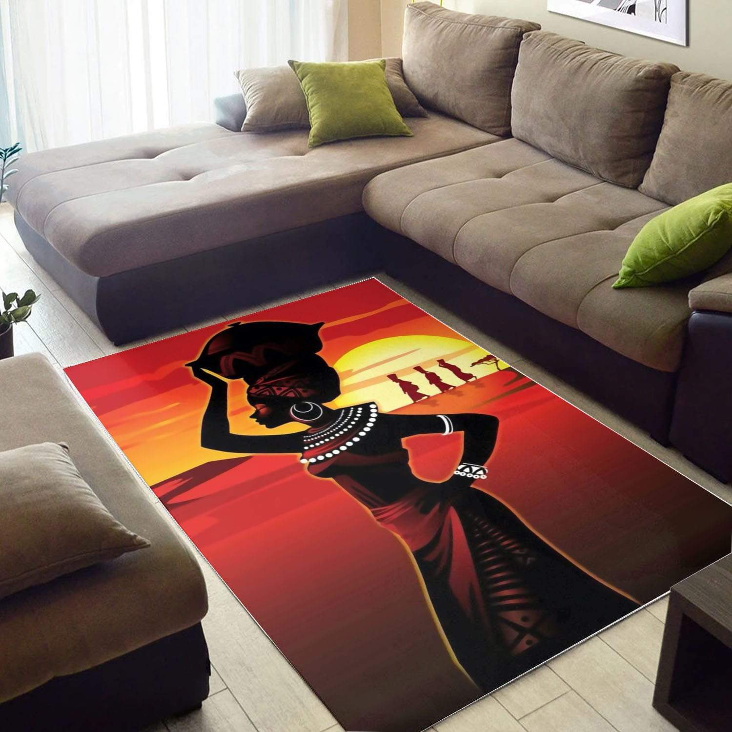 African American Pretty Girl Vintage Rectangle Rug