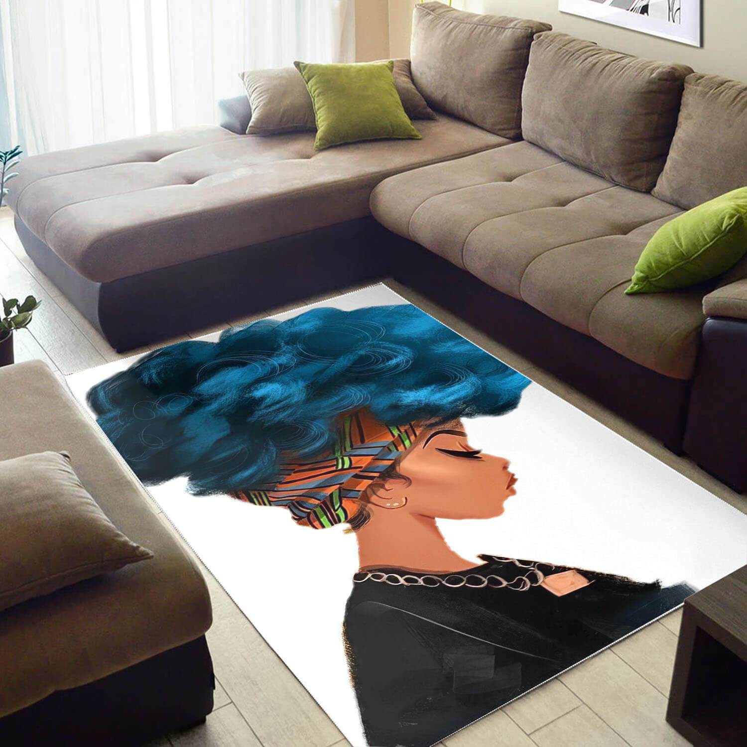 African American Pretty Melanin Black Girl Inspired Themed Rooms Ideas Rectangle Rug