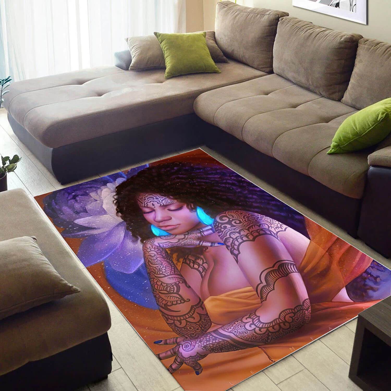 African American Pretty Melanin Girl Carpet Afrocentric Living Room Ideas Rectangle Rug