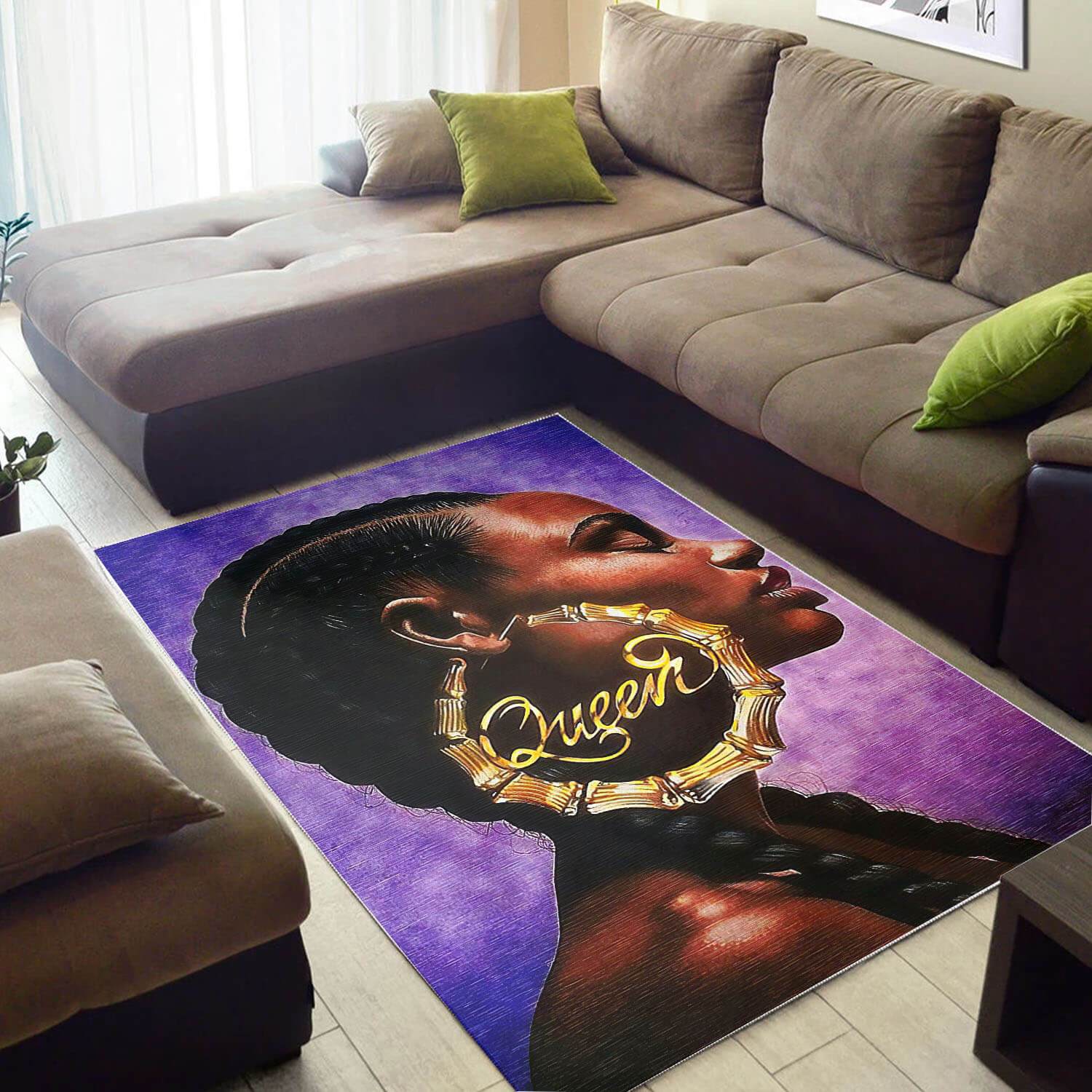 African Beautiful Afro Girl Print Carpet Themed Decorating Ideas Rectangle Rug