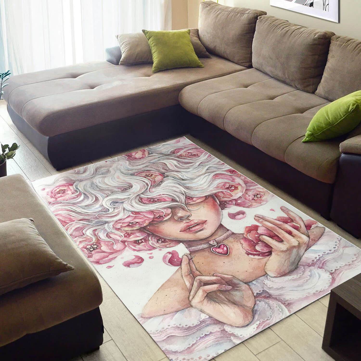 African Beautiful Afrocentric Lady Themed Home Rectangle Rug