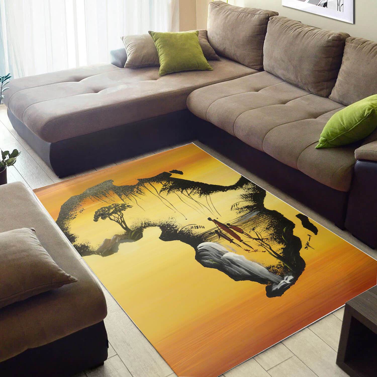 African Beautiful Black Woman Inspired Afrocentric Themed Rectangle Rug